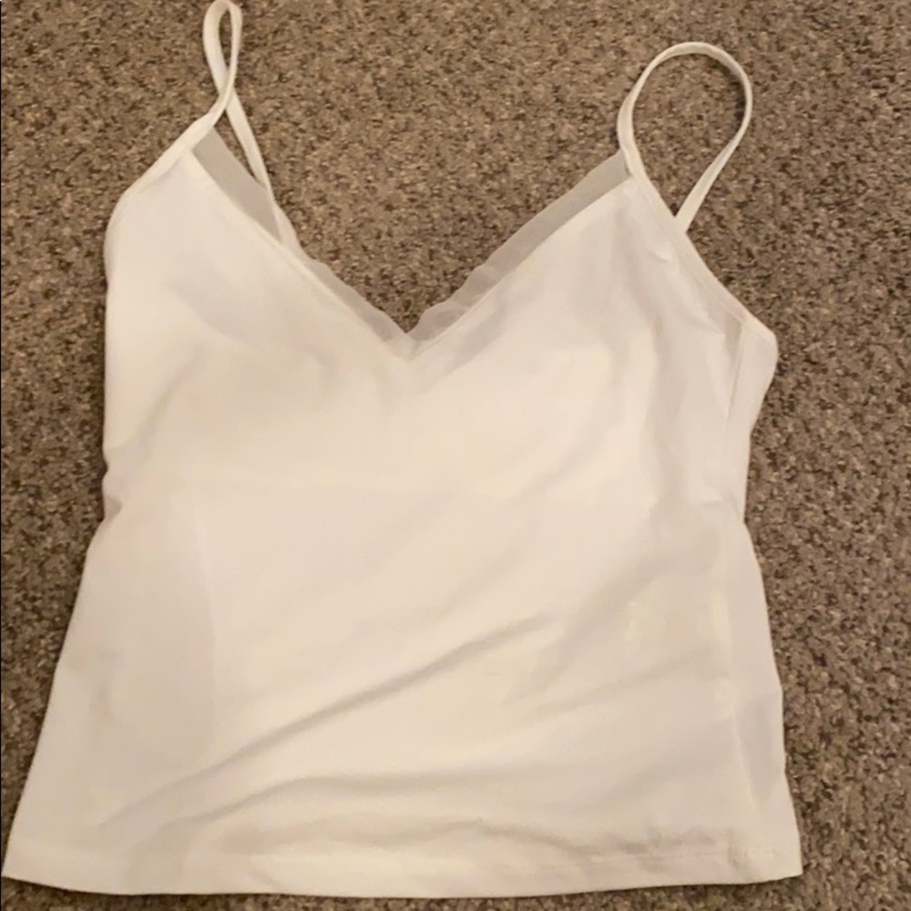 Tank top with lace trim